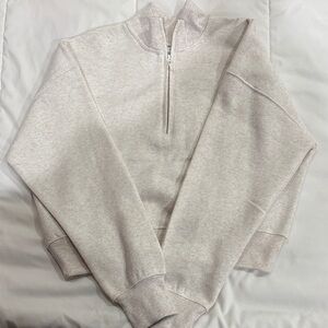 Cream Quarter-Zip Sweatshirt